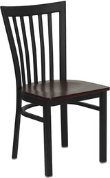 HERCULES Series Black School House Back Metal Restaurant Chair - Cherry Wood Seat [XU-DG6Q4BSCH-CHYW-GG] Pie's Variety Store