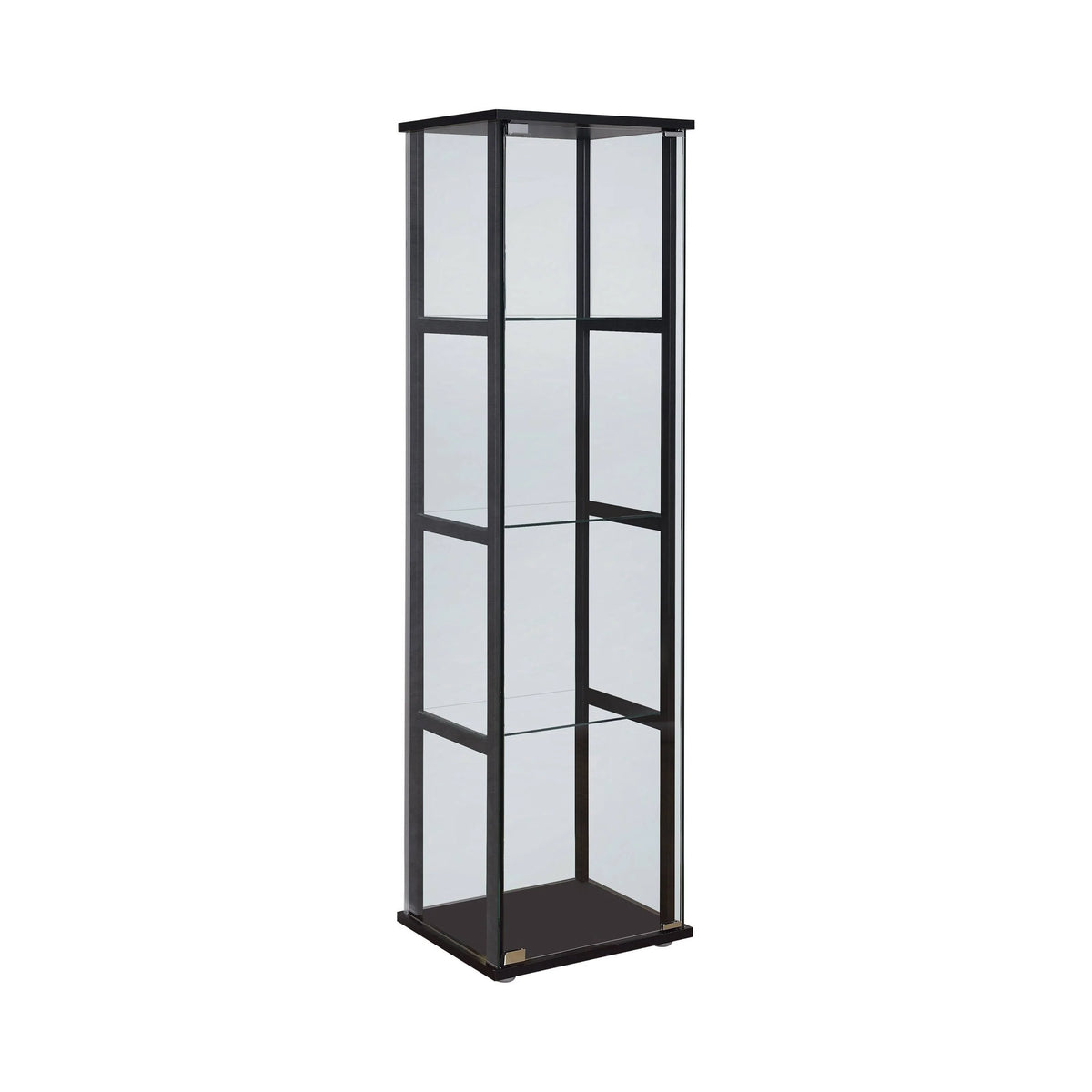 4-Shelf Glass Curio Cabinet Black And Clear - 950171 Pie's Variety Store