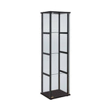 4-Shelf Glass Curio Cabinet Black And Clear - 950171 Pie's Variety Store