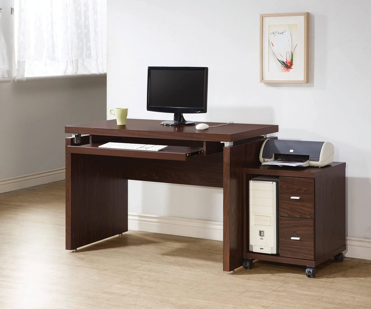 Russell Computer Desk With Keyboard Tray Black Oak - 800821 coastmega