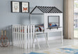 Timber House-Designed Twin Loft Bed White And Gunmetal - 409464T A-Z Store Nadia