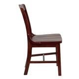 HERCULES Series School House Back Mahogany Wood Restaurant Chair [XU-DG-W0006-MAH-GG] Pie's Variety Store