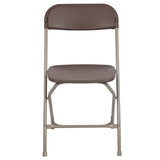 2 Pk. HERCULES Series 650 lb. Capacity Premium Brown Plastic Folding Chair [2-LE-L-3-BROWN-GG] Fl Furniture