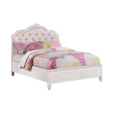 Caroline Full Upholstered Panel Bed Pink And White - 400720F Pie's Variety Store