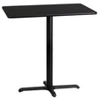 24'' x 42'' Rectangular Black Laminate Table Top with 23.5'' x 29.5'' Bar Height Table Base [XU-BLKTB-2442-T2230B-GG] Fl Furniture