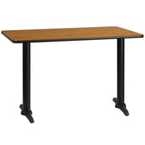 30'' x 48'' Rectangular Black Laminate Table Top with 5'' x 22'' Table Height Bases [XU-BLKTB-3048-T0522-GG] Pie's Variety Store
