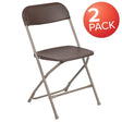 2 Pk. HERCULES Series 650 lb. Capacity Premium Brown Plastic Folding Chair [2-LE-L-3-BROWN-GG] Fl Furniture