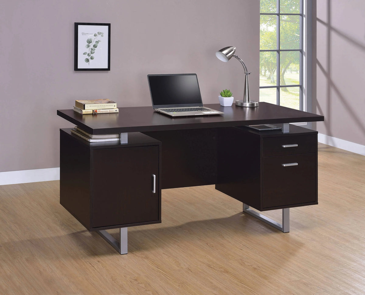 Glavan Rectangular Storage Office Desk Cappuccino - 801521 Pie's Variety Store