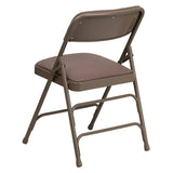 2 Pk. HERCULES Series Curved Triple Braced & Double Hinged Beige Fabric Metal Folding Chair [2-HA-MC309AF-BGE-GG] Fl Furniture
