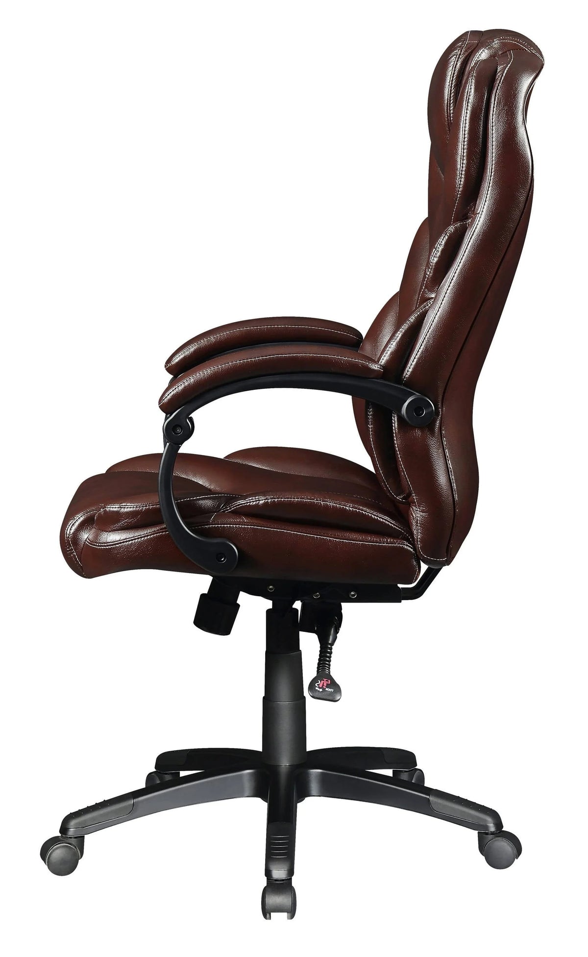 Upholstered Curved Arm Office Chair Brown And Black - 802258 Pie's Variety Store