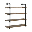 40-Inch Wall Shelf Black And Rustic Oak - 804417 Pie's Variety Store