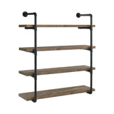 40-Inch Wall Shelf Black And Rustic Oak - 804417 Pie's Variety Store