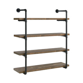 40-Inch Wall Shelf Black And Rustic Oak - 804417 Pie's Variety Store