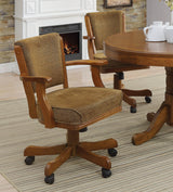 Mitchell Upholstered Game Chair Chestnut And Black - 100202 Pie's Variety Store