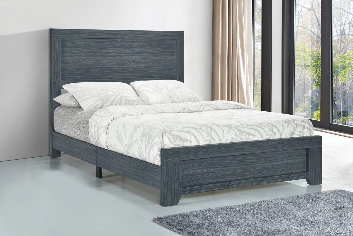 Julian Queen Panel Bed Dark Grey Oak 4PC Set - SET4PC223151Q Pie's Variety Store