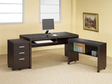 Skylar Computer Desk With Keyboard Drawer Cappuccino 4PC Set - 800901-S3 Pie's Variety Store