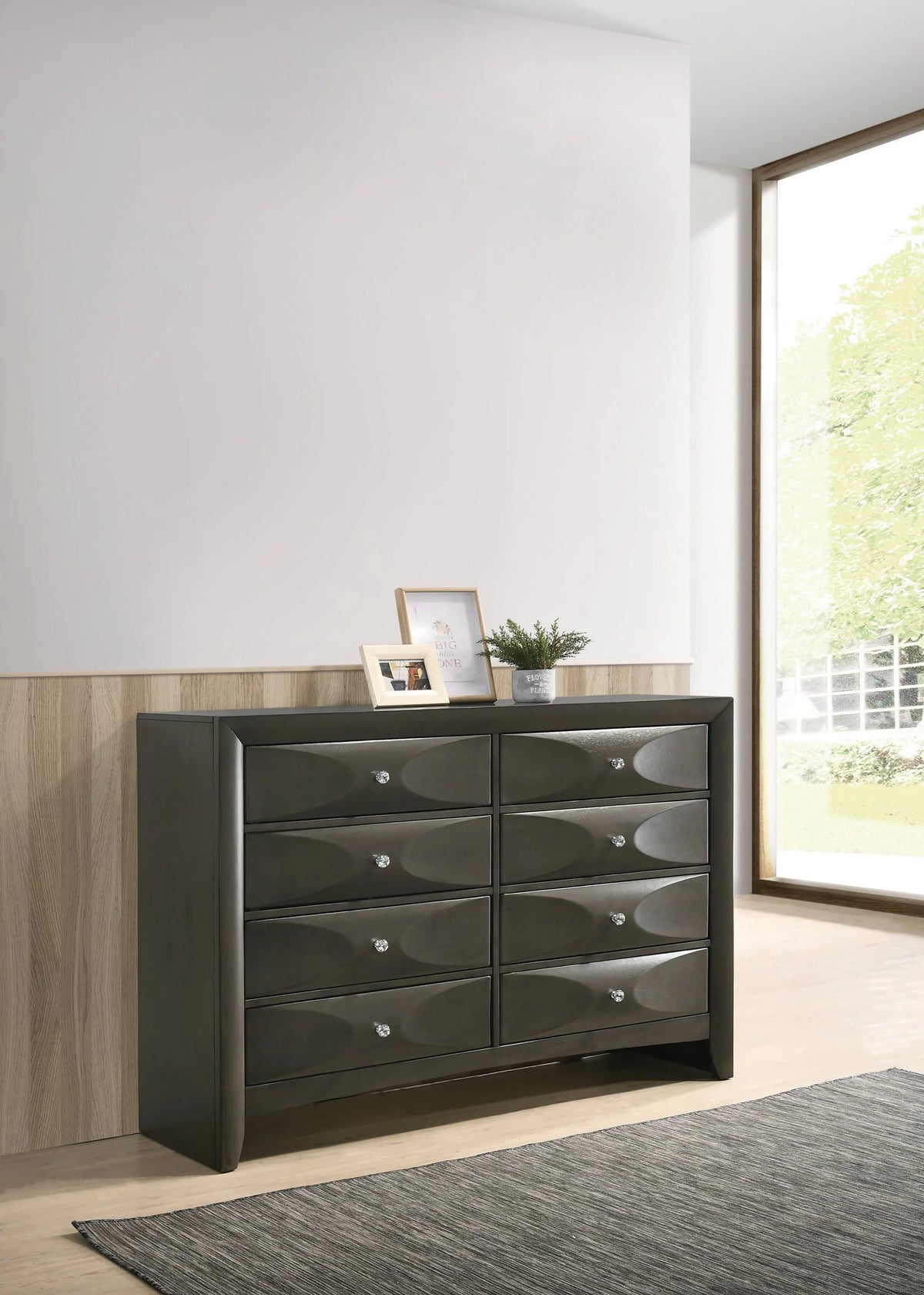 Salano 8-Drawer Rectangular Dresser Mod Grey - 215883 Pie's Variety Store