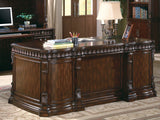 Tucker 5-Drawer Double Pedestal Executive Desk Rich Brown - 800800 Pie's Variety Store