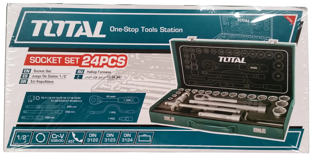 TOTAL 24PCS 1/2" SOCKET SET THT141253 TOTAL TOOLS