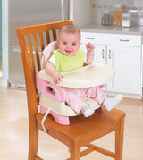 Summer Infant Deluxe Comfort Folding Booster Seat Pink Happiness: 3-point restraint system