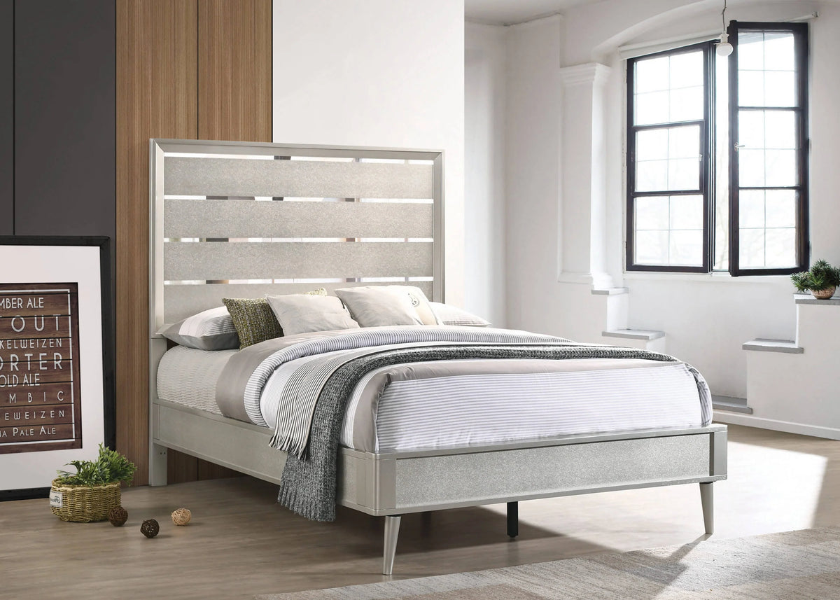 Ramon Full Panel Bed Metallic Sterling - 222701F Pie's Variety Store