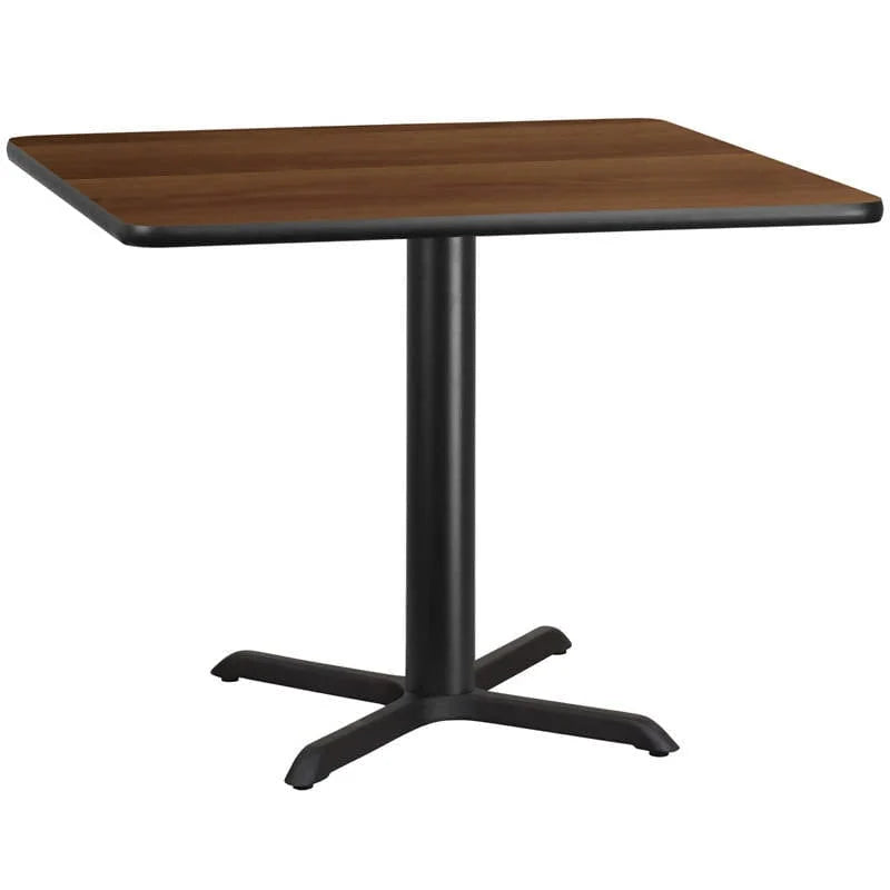 42'' Square Black Laminate Table Top with 33'' x 33'' Table Height Base [XU-BLKTB-4242-T3333-GG] Pie's Variety Store