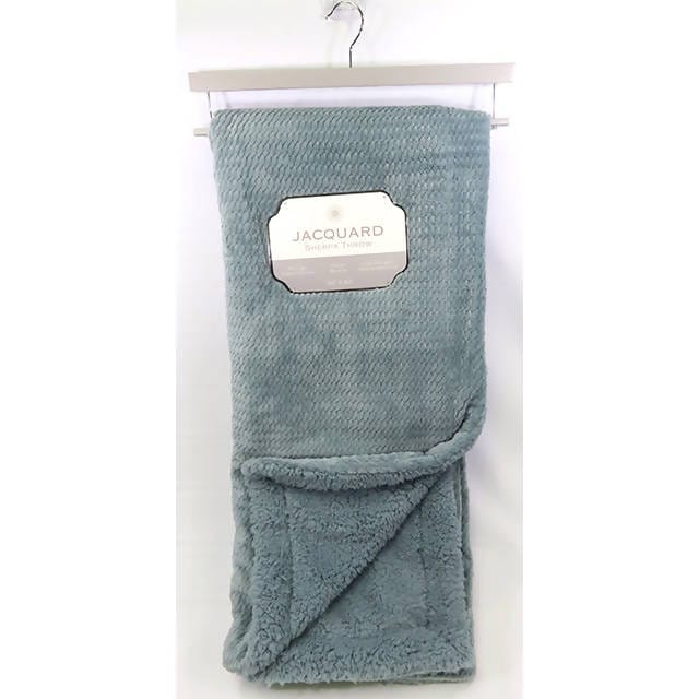 Jacquard Sherpa Reverse Throw Blanket Home Soft Things