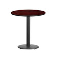 24'' Round Black Laminate Table Top with 18'' Round Table Height Base [XU-RD-24-BLKTB-TR18-GG] Fl Furniture