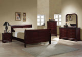 Louis Philippe Queen Sleigh Panel Bed Red Brown - 203971Q Pie's Variety Store