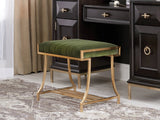 Formosa Upholstered Vanity Stool Dark Moss With inspiration from Art Deco fare