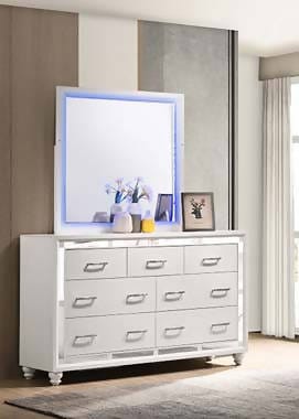 Whitaker Rectangle Mirror With LED Lighting White - 223334 Pie's Variety Store