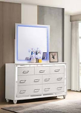 Whitaker Rectangle Mirror With LED Lighting White - 223334 Pie's Variety Store