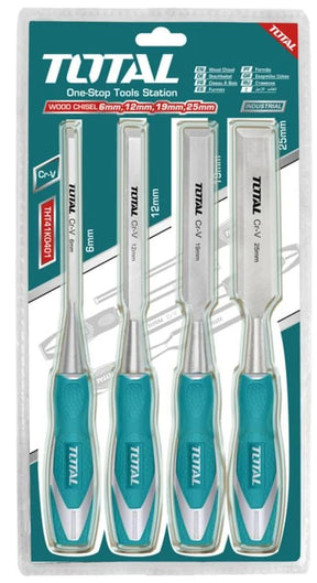 TOTAL WOOD CHISEL SET 4PCS 1/4"