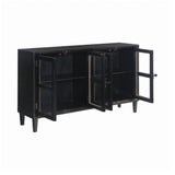 Mapleton 4-Door Accent Cabinet Black - 950780 Pie's Variety Store