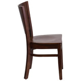 Lacey Series Solid Back Walnut Wood Restaurant Chair [XU-DG-W0094B-WAL-WAL-GG] Pie's Variety Store