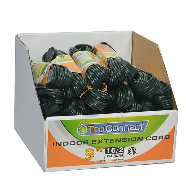Truconnect Durable 9 Feet Indoor Extension Cord With 3 Receptacles