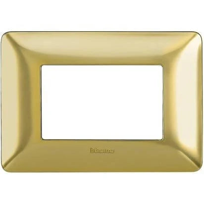 Bticino Three Modules Wallplate (Chrome) adds a high-end feel to your walls by hiding the normally visible mounting screws - AM4803GRC Elegant AccScents