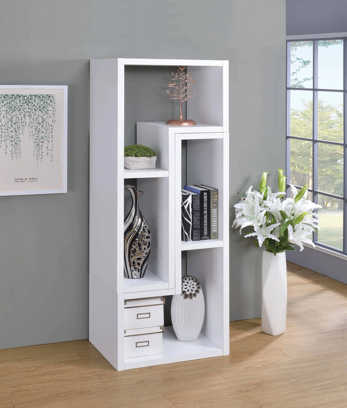 Convertible TV Console And Bookcase Cappuccino - 800329 Pie's Variety Store