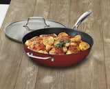 Cuisinart CastLite 4.5-Quart Non-Stick Cast Iron Chef's Pan with Helper and Cover (Red) - CU-CIL345-30R Elegant AccScents