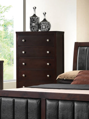 Carlton 5-Drawer Rectangular Chest Cappuccino - 202095 Pie's Variety Store