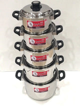 Zebra Image 10 Piece Tall Stainless Steel Sauce Pot Set with Lid 18 - 26 CM - 185033 Elegant AccScents