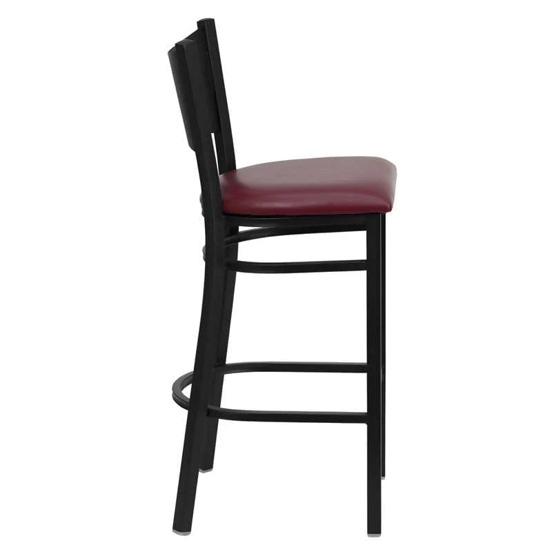HERCULES Series Black Coffee Back Metal Restaurant Barstool - Black Vinyl Seat [XU-DG-60114-COF-BAR-BLKV-GG] Pie's Variety Store