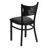 HERCULES Series Black Coffee Back Metal Restaurant Chair - Black Vinyl Seat [XU-DG-60099-COF-BLKV-GG] Pie's Variety Store