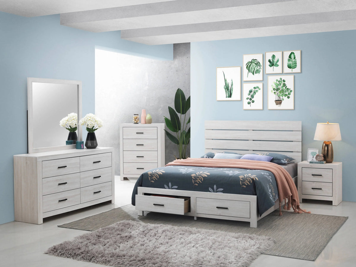 Marion Queen Storage Bed Coastal White - 207050Q Pie's Variety Store