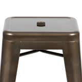  Indoor Bar Stool in Gun Metal Gray - Stackable Set of 4 [4-ET-31320-24-GN-R-GG] Fl Furniture