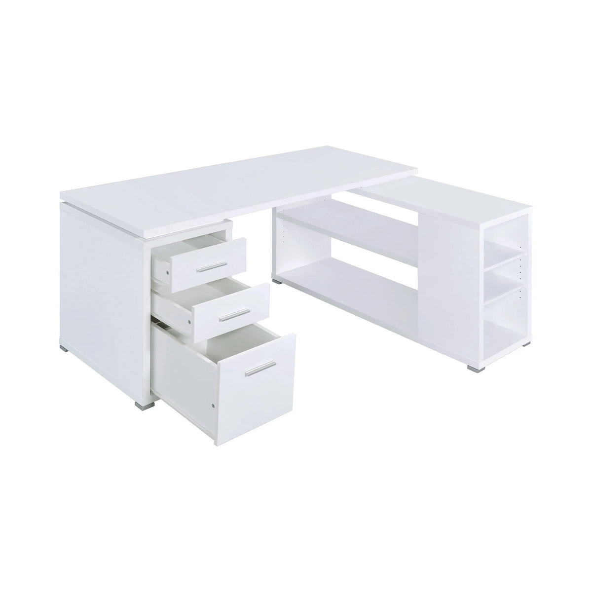Yvette L-Shape Office Desk White - 800516 Pie's Variety Store