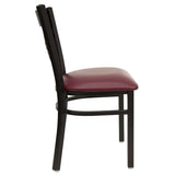 HERCULES Series Black ''X'' Back Metal Restaurant Chair - Black Vinyl Seat [XU-6FOBXBK-BLKV-GG] Pie's Variety Store