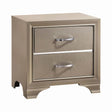 Beaumont 2-Drawer Rectangular Nightstand Champagne - 205292 Pie's Variety Store