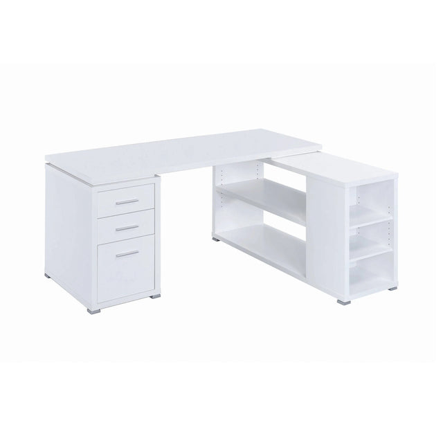 Yvette L-Shape Office Desk White - 800516 Pie's Variety Store