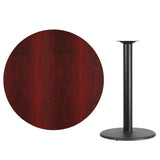 42'' Round Black Laminate Table Top with 24'' Round Bar Height Table Base [XU-RD-42-BLKTB-TR24B-GG] Pie's Variety Store